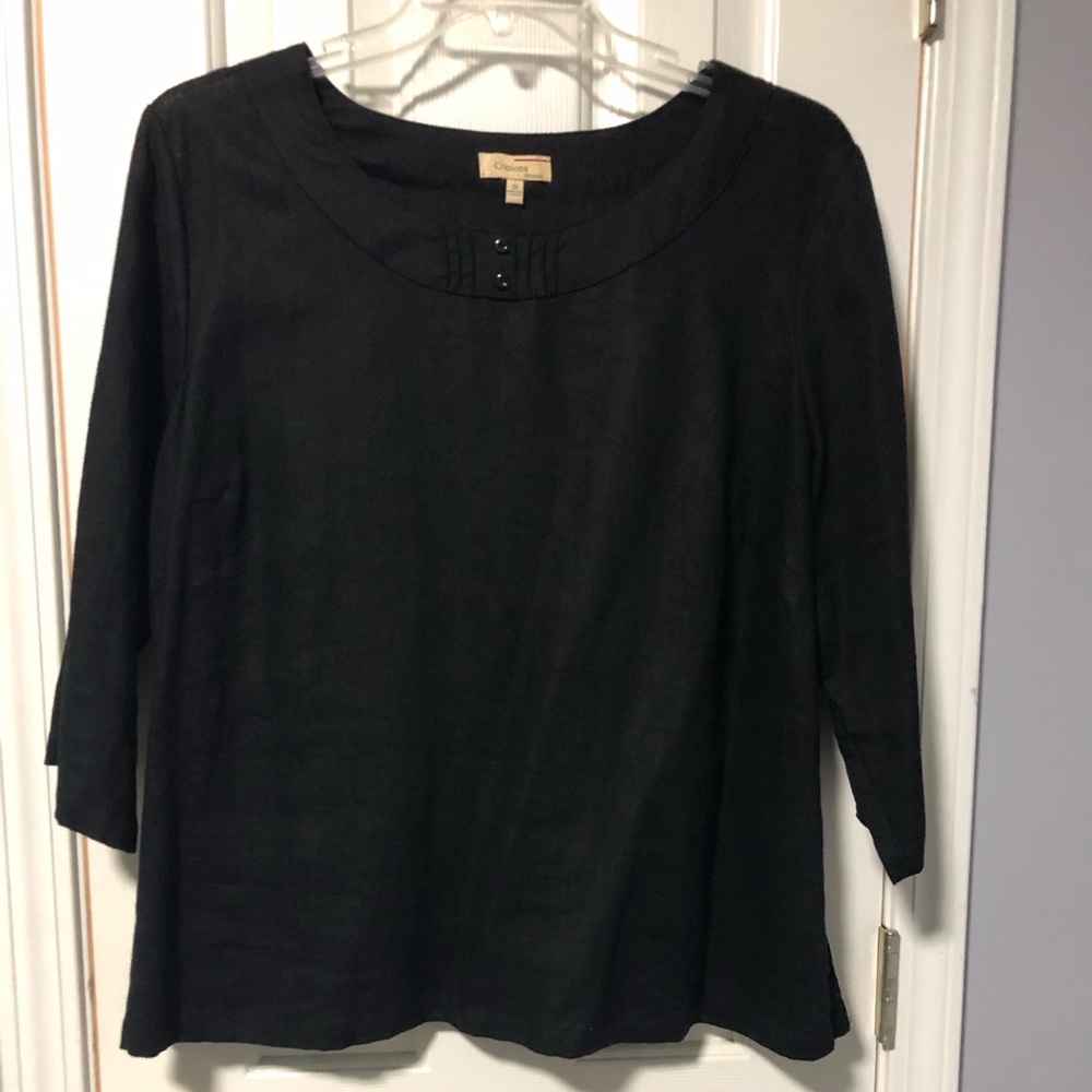 Black Linen top. 2X
